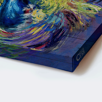 Jesus Landscape Canvas- Blue peacock painting, Colorful peacock feathers, Bible verses canvas- Gift for Christian- God says you are - Landscape Canvas Prints, Home Decor Wall Art