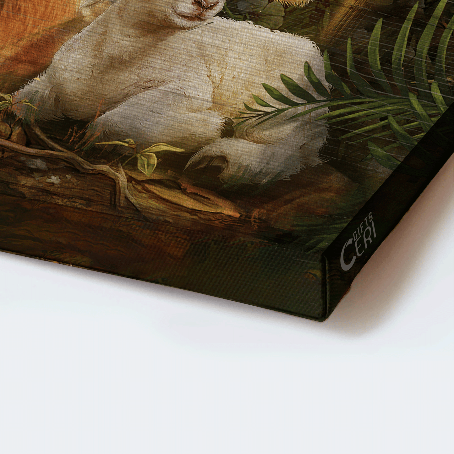 Jesus Landscape Canvas - Big lion king, Beautiful lamb, Unique cross, Lion of Judah, Lamb of God  Landscape Canvas - Gift For Christian Landscape Canvas