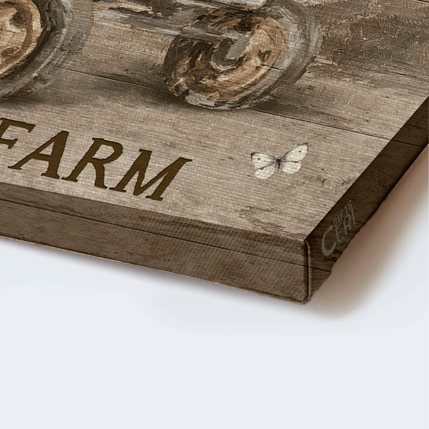 Jesus Landscape Canvas -Antique tractor, Farm drawing, White butterfly Landscape Canvas - Gift For Christian - Life is better on the farm