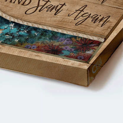 Jesus Landscape Canvas- Blue ocean, Sea turtle canvas- Gift for Christian- Every day is a new beginning - Landscape Canvas Prints, Wall Art