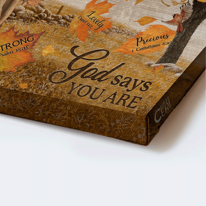 Jesus Landscape Canvas - Beautiful maple forest, Autumn drawing, Jesus painting Landscape Canvas - Gift For Christian - God says you are