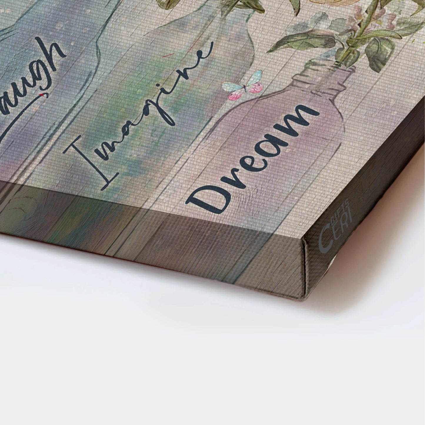 Jesus Landscape Canvas - Blue hydrangea, Red chrysanthemum, Dream color Landscape Canvas - Gift For Christian - Pray work laugh Landscape Canvas