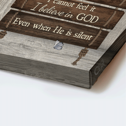 Jesus Landscape Canvas- Blue hydrangea, White flower, Pretty butterfly canvas- Gift for Christian- I believe in the sun - Landscape Canvas Prints, Christian Wall Art