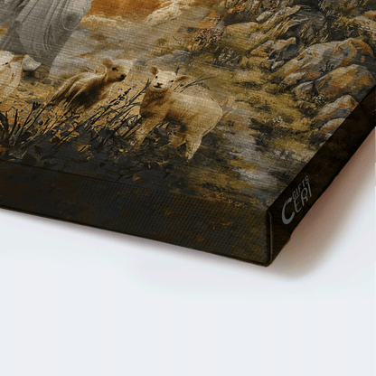Jesus Landscape Canvas - Lambs of God, Door to heaven, Jesus painting, The peaceful place Canvas - Gift For Christian