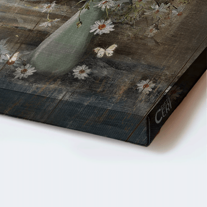 Jesus Landscape Canvas - Vintage Flower Vase, Daisy Flower Canvas - Gift For Christian - Just Breathe Canvas