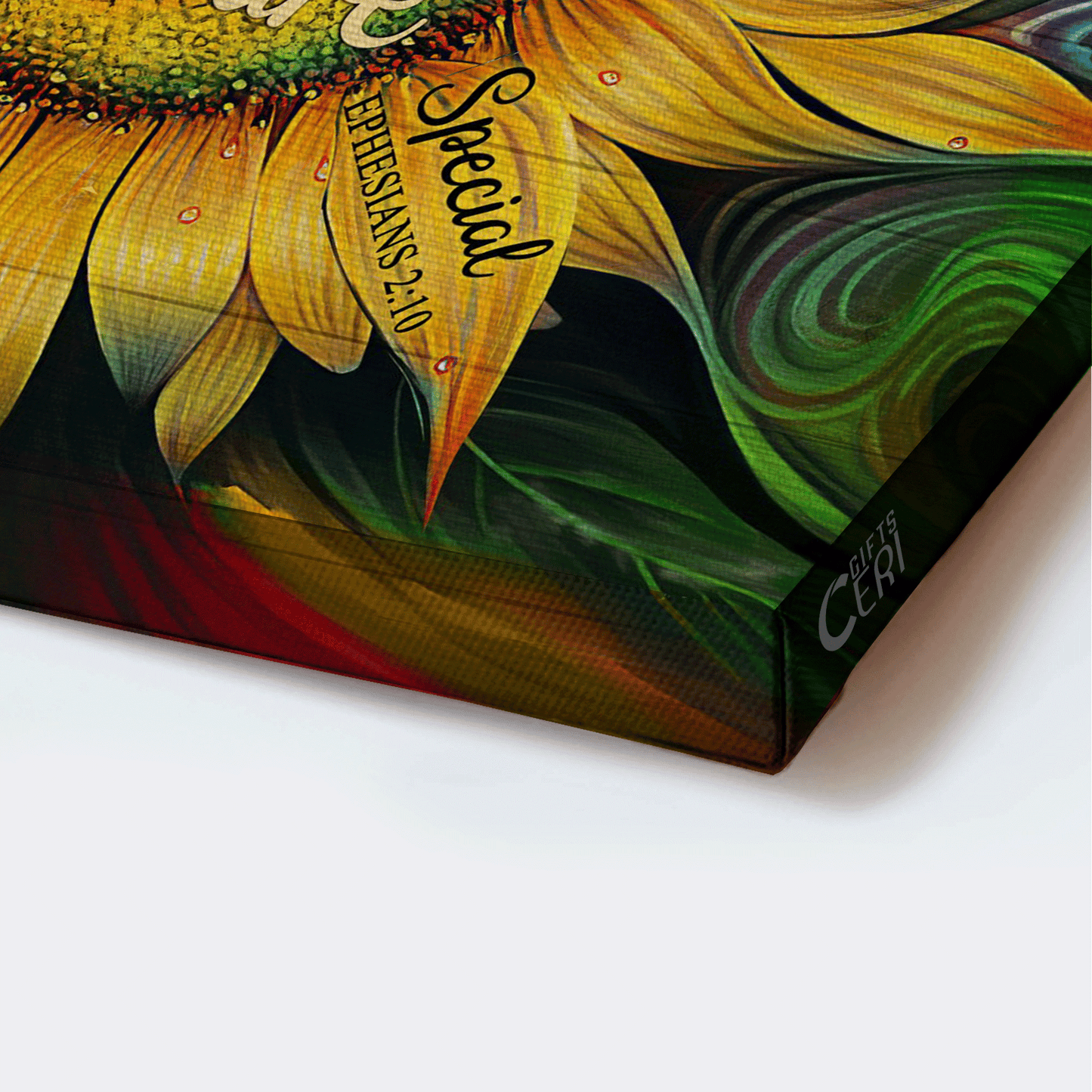 Jesus Landscape Canvas - Sunflower Painting Canvas - Gift For Christian - God Says You Are Unique Canvas