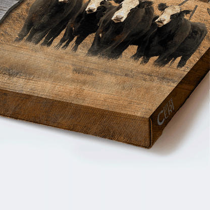 Jesus Landscape Canvas- Black cow, Rice field canvas- Gift for Christian- Blessed are those who believe without seeing - Landscape Canvas Prints, Christian Wall Art