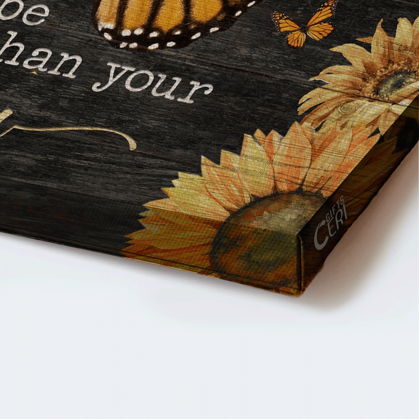 Jesus Landscape Canvas - Sunflower And Butterfly, Wooden Cross Canvas - Gift For Christian - Let Your Faith Be Bigger Than Your Fear Canvas