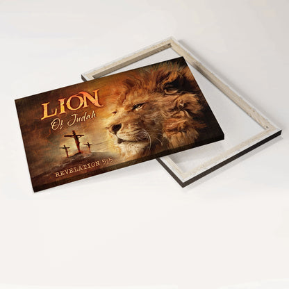 Jesus Landscape Canvas - Amazing lion, Orange sunset, King of kings Landscape Canvas - Gift For Religious Christian - Lion of Judah