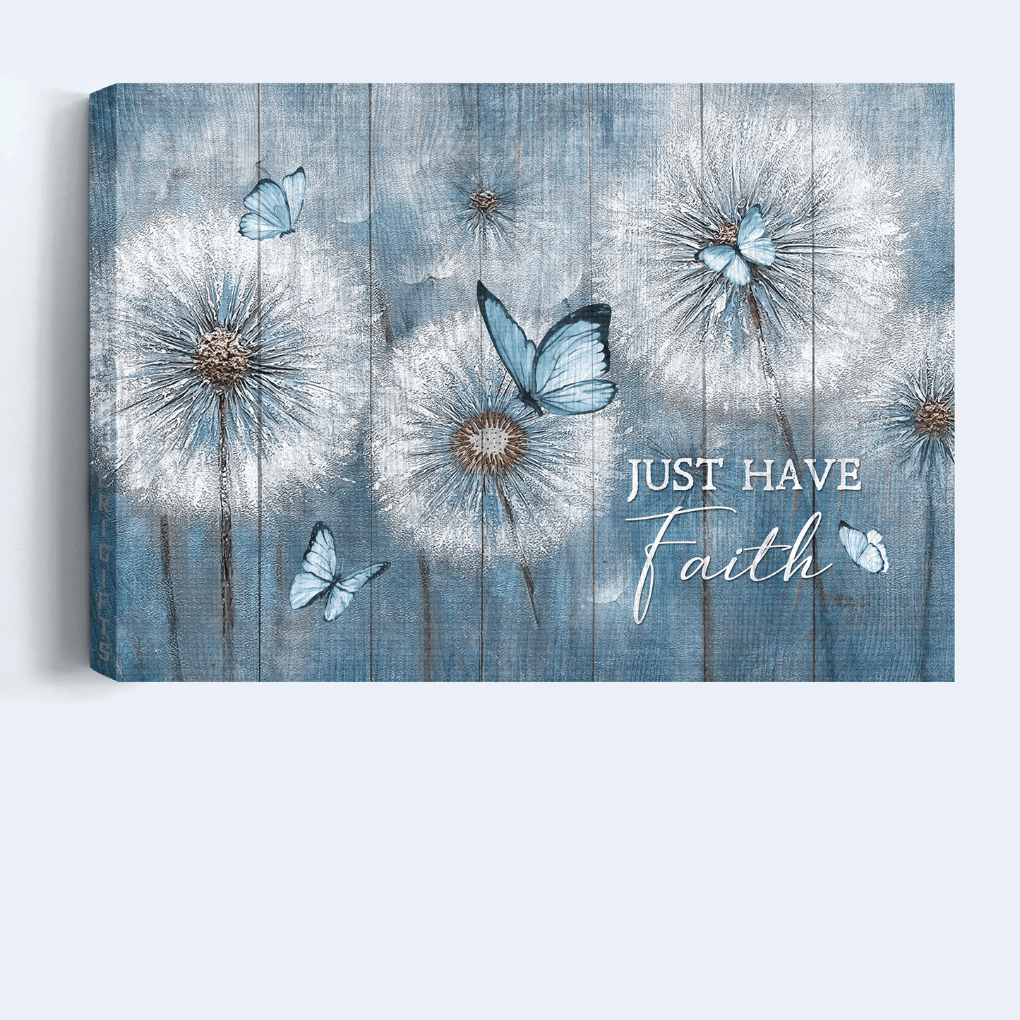 Jesus Landscape Canvas- Beautiful Dandelion, Blue Butterfly Canvas- Gift For Christian- Just Have Faith