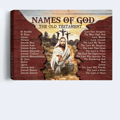 Jesus Landscape Canvas - Names of God, Jesus painting, The old testament Canvas - Gift for Christian Landscape Canvas Prints, Wall Art