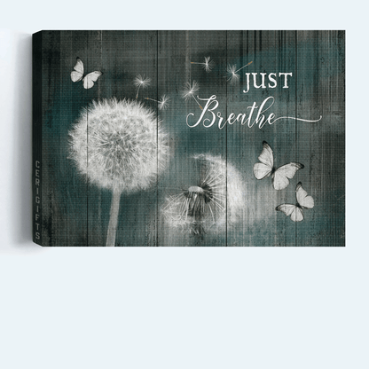 Jesus Landscape Canvas- Dandelion, Butterfly canvas- Gift for Christian- Just breathe