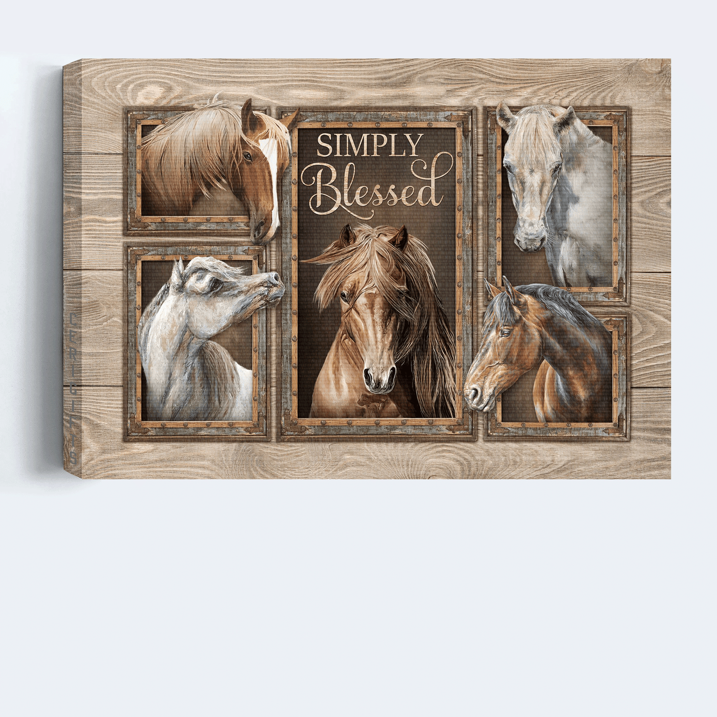 Jesus Landscape Canvas - Quarter horse, Watercolor horse Landscape Canvas - Gift For Religious Christian - Simply blessed