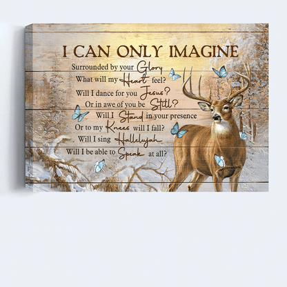 Jesus Landscape Canvas- Deer, Winter Forest, Butterfly canvas- Gift for Christian- I can only imagine