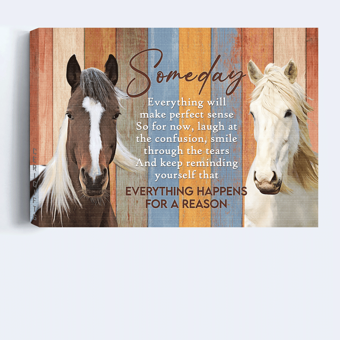 Jesus Landscape Canvas- Beautiful horses, Colorful background canvas- Gift for Christian- Everything happens for a reason