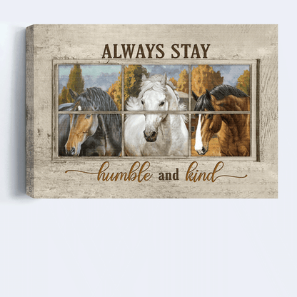Jesus Landscape Canvas- Beautiful Farm, Watercolor Horse Canvas- Gift For Christian- Always Stay Humble And Kind