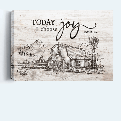 Jesus Landscape Canvas - Beautiful Land, Sketch Painting Landscape Canvas - Gift For Christian - Today I choose joy