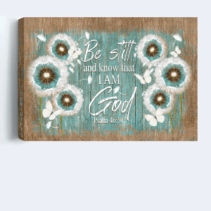 Jesus Landscape Canvas- Dandelion, Butterflies canvas- Gift for Christian- Be still and know that I am God