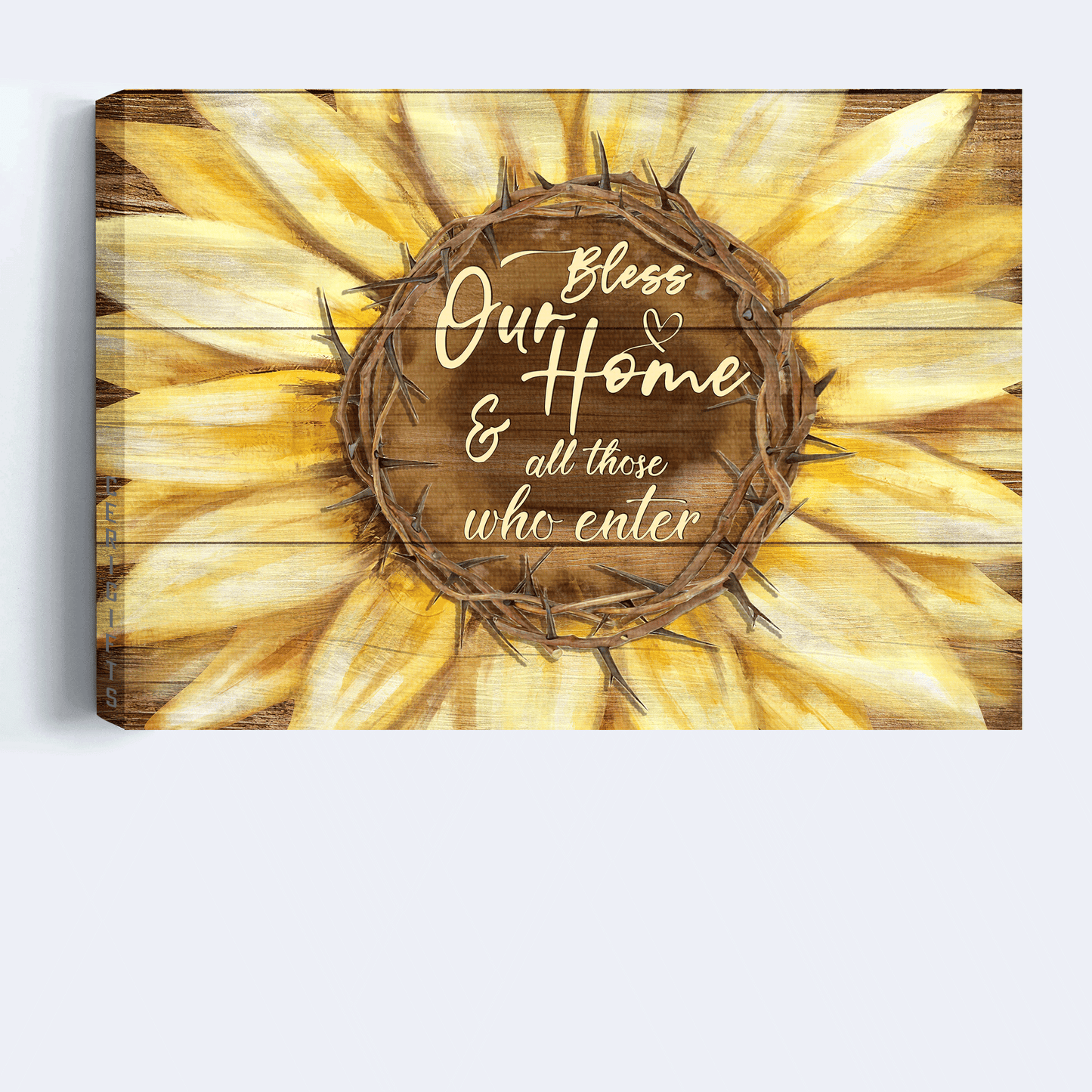 Jesus Landscape Canvas - Sunflower Canvas - Gift For Christian - Bless Our Home & All Those Who Enter, God Says You Are Canvas