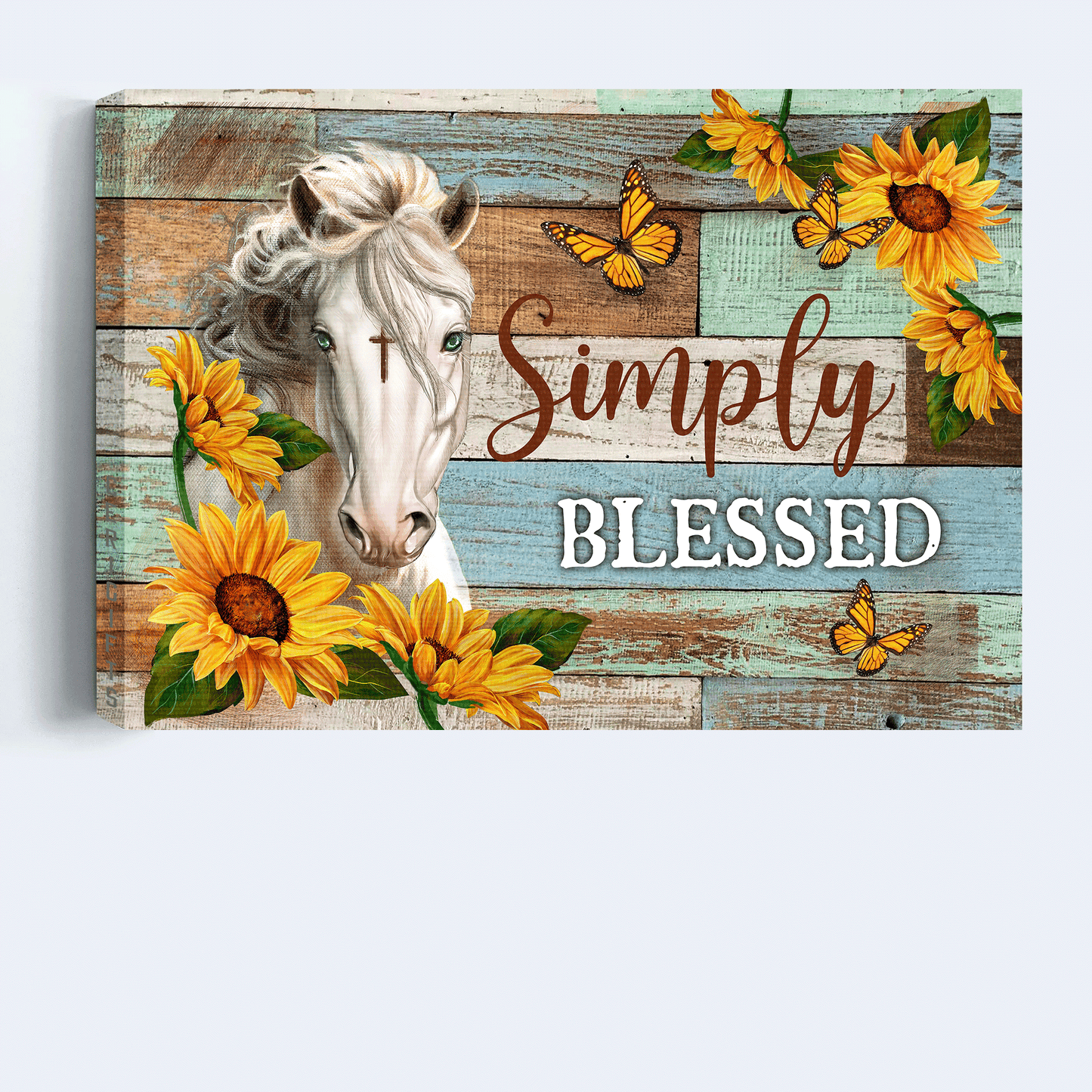 Jesus Landscape Canvas - White Horse Painting, Gorgeous Horse Canvas - Gift For Christian - Simply Blessed Canvas