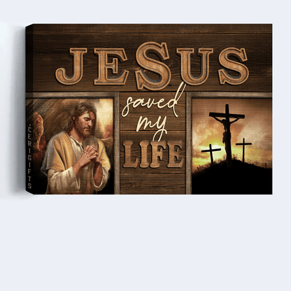 Jesus Landscape Canvas - Crucifixion of Jesus, Three crosses Landscape Canvas - Inspirational gift, Gift For Religious Christian - Jesus saved my life