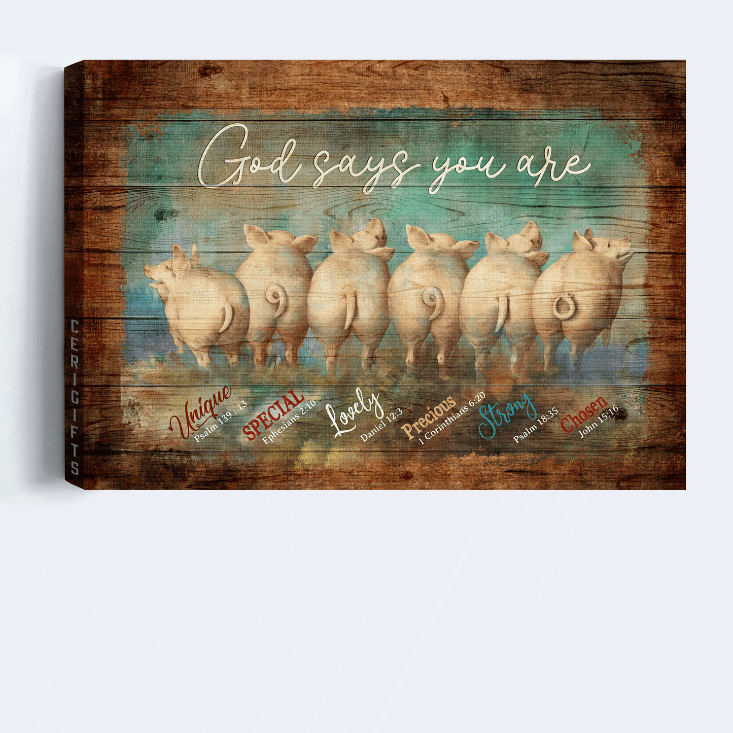 Jesus Landscape Canvas - Funny pig Landscape Canvas - Gift For Christian - God says you are Landscape Canvas