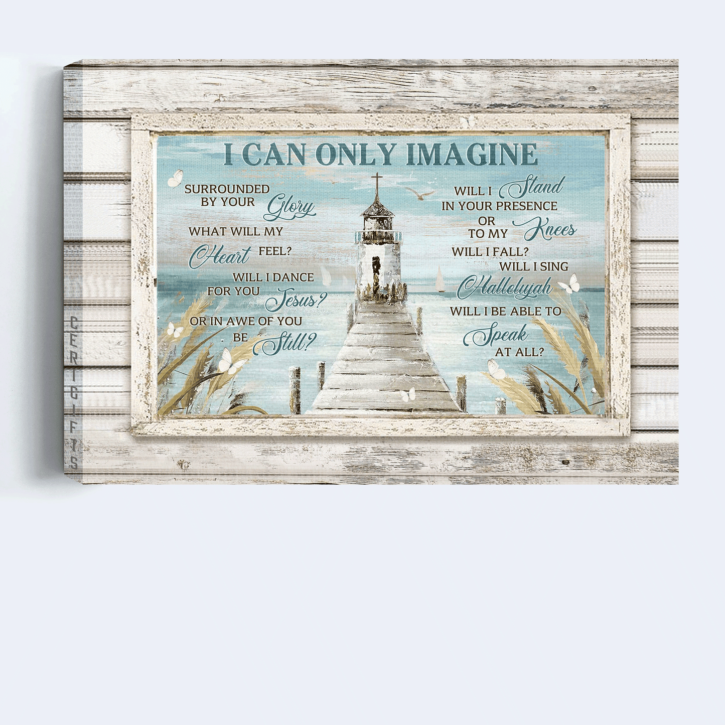 Jesus Landscape Canvas - Window Frame, Church Painting, Sea Artwork, Beautiful Life Canvas - Gift For Christian - I Can Only Imagine Canvas