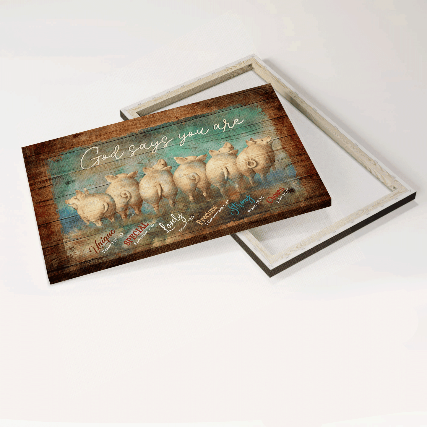Jesus Landscape Canvas - Funny pig Landscape Canvas - Gift For Christian - God says you are Landscape Canvas