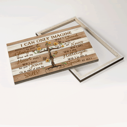 Jesus Landscape Canvas - Unique Tree, Sunflower Painting, Beautiful Butterfly Canvas - Gift For Christian - I Can Only Imagine Canvas