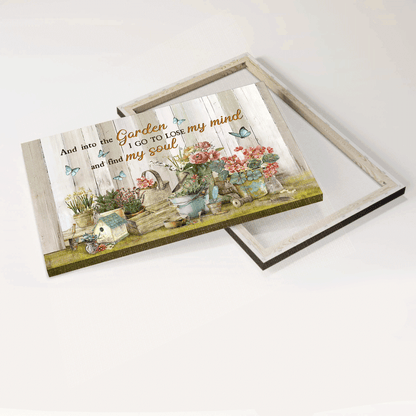 Jesus Landscape Canvas- Beautiful flower, Flower pots, Blue butterfly canvas- Gift for Christian- Into the garden find my soul