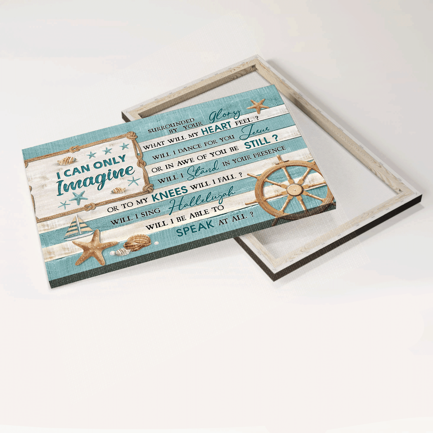 Jesus Landscape Canvas - The Seashells, Ocean Theme Canvas - Gift For Christian - I Can Only Imagine Canvas