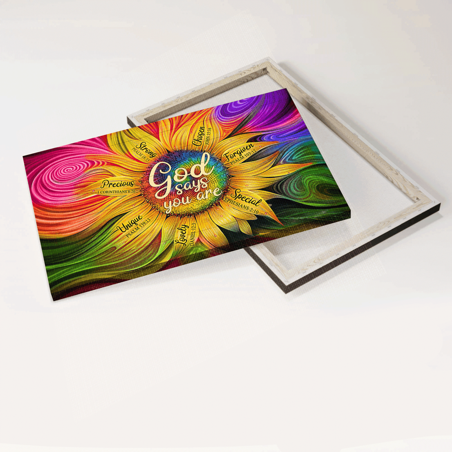 Jesus Landscape Canvas - Sunflower Painting Canvas - Gift For Christian - God Says You Are Unique Canvas