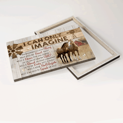Jesus Landscape Canvas- Beautiful horse, Wooden windmill, White butterfly canvas- Gift for Christian- I can only imagine