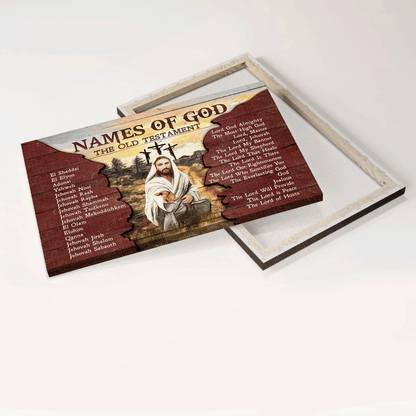 Jesus Landscape Canvas - Names of God, Jesus painting, The old testament Canvas - Gift for Christian Landscape Canvas Prints, Wall Art