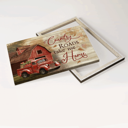 Jesus Landscape Canvas - Big House, Red Ladybug Car, Peace Farm Landscape Canvas - Gift For Christian - Country Roads Take Me Home Landscape Canvas