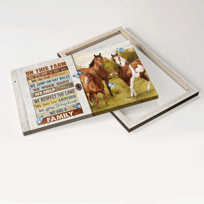 Jesus Landscape Canvas- Beautiful horse drawing, Green meadow, Blue butterfly canvas- Gift for Christian- On this farm we play in the dirt