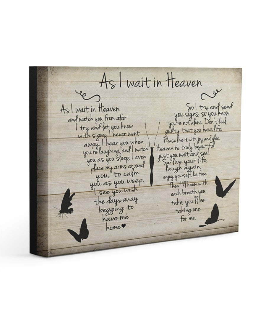 Memorial Landscape Canvas, Sympathy Gift, Remembrance Gift, Heaven Canvas - As I Wait In Heaven Canvas Wall Art