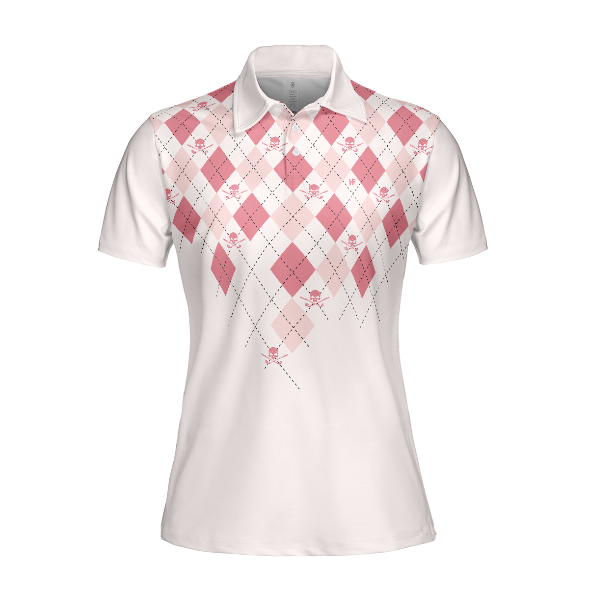 You Say Girls Can't Golf I Say Watch Me Short Sleeve Women Polo Shirt, Light Pink Argyle Pattern Shirt For Ladies - Perfect Gift For Women