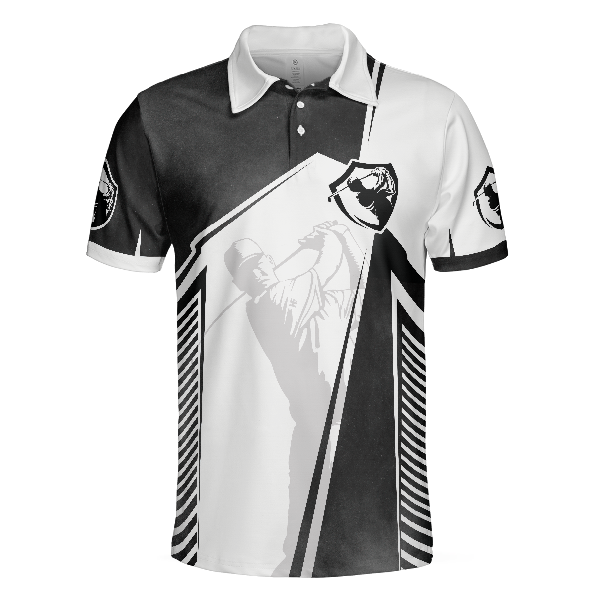 Black And White Golfer Men Polo Shirt, Golf Saved Me From Being A Pornstar Polo Shirt, Funny Golf Shirt For Men