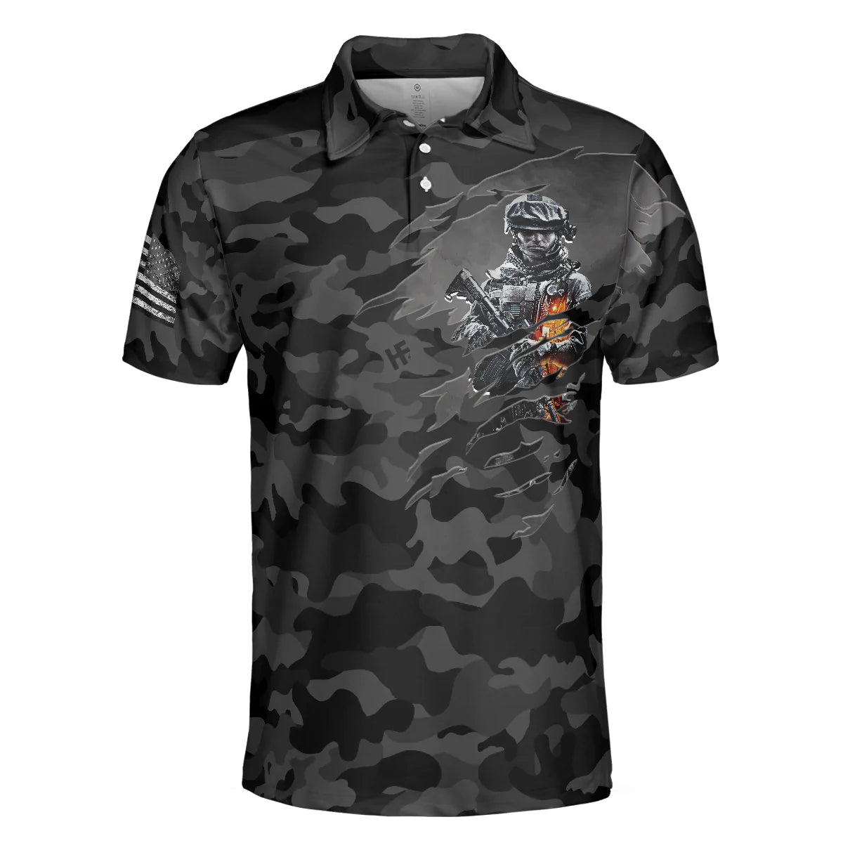 Dark Colored Camouflage Veteran Men Polo Shirt, I Served My Country Polo Shirt, Best Gift For Veterans