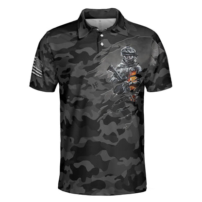 Dark Colored Camouflage Veteran Men Polo Shirt, I Served My Country Polo Shirt, Best Gift For Veterans