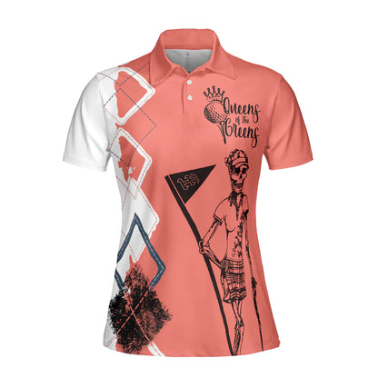 Queens Of The Greens Golf Female Golfer Short Sleeve Women Polo Shirt - Gift For Golfers