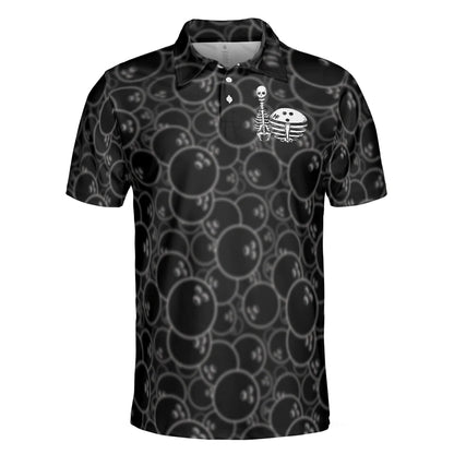 Real Grandpas Bowl Polo Shirt, Black Ball Pattern Bowling Polo Shirt, Funny Bowling Shirt With Sayings - Best Bowling Gift For Men