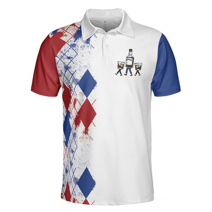 Golf If I'm Drunk Polo Shirt, Argyle Pattern Drinking Golf Polo Shirt For Men, Funny Golf Shirt With Sayings, Gift Ideas For Men Golfers