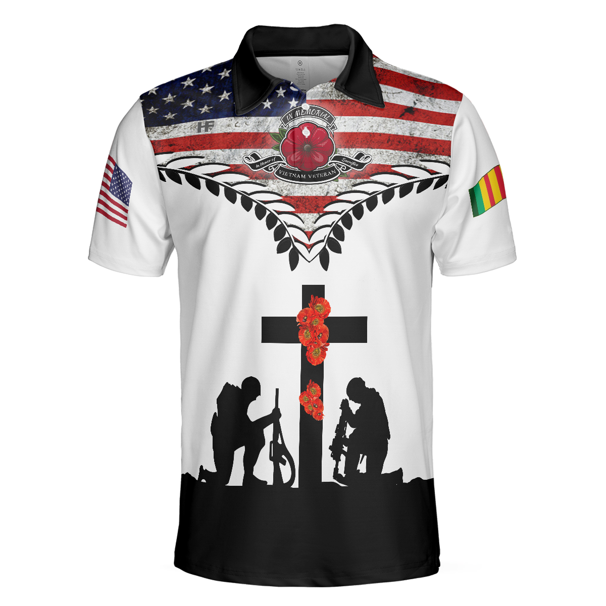 Vietnam Veteran Polo Shirt, American Flag Veteran Shirt Design, Thoughtful Gift For Vietnam Veterans - Perfect Gift For Men