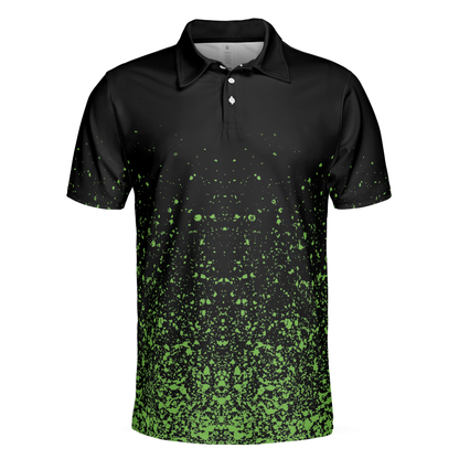 Green Speckles Polo Shirt All Over Print Men Polo Shirt, Unique Golf Shirt For Men, Cool Gift For Golfers