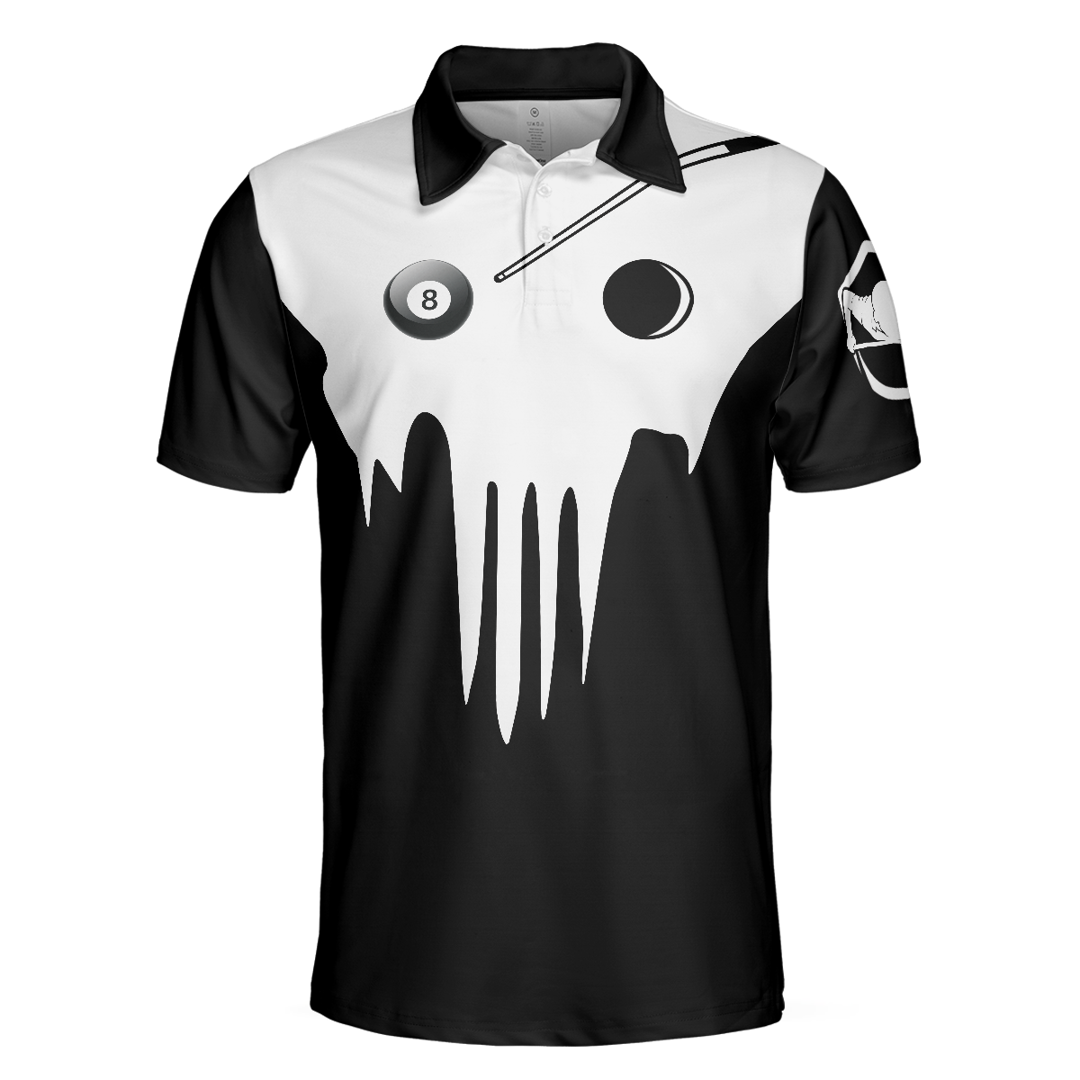 Skull Billiards Polo Shirt, Black And White Billiards Shirt For Billiards Lovers, Basic Shirt Design For Men - Perfect Gift For Men, Billiard Players