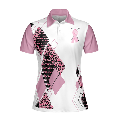 Golf Girl In October We Wear Pink Short Sleeve Women Polo Shirt, White And Pink Breast Cancer Awareness Shirt, Best Gift For Women Golfers