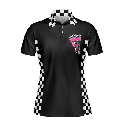 She Wants The D Dirt Track Racing Short Sleeve Women Polo Shirt, Adult Humor Dirt Track Racing Shirt For Ladies - Best Gift For Women, Female
