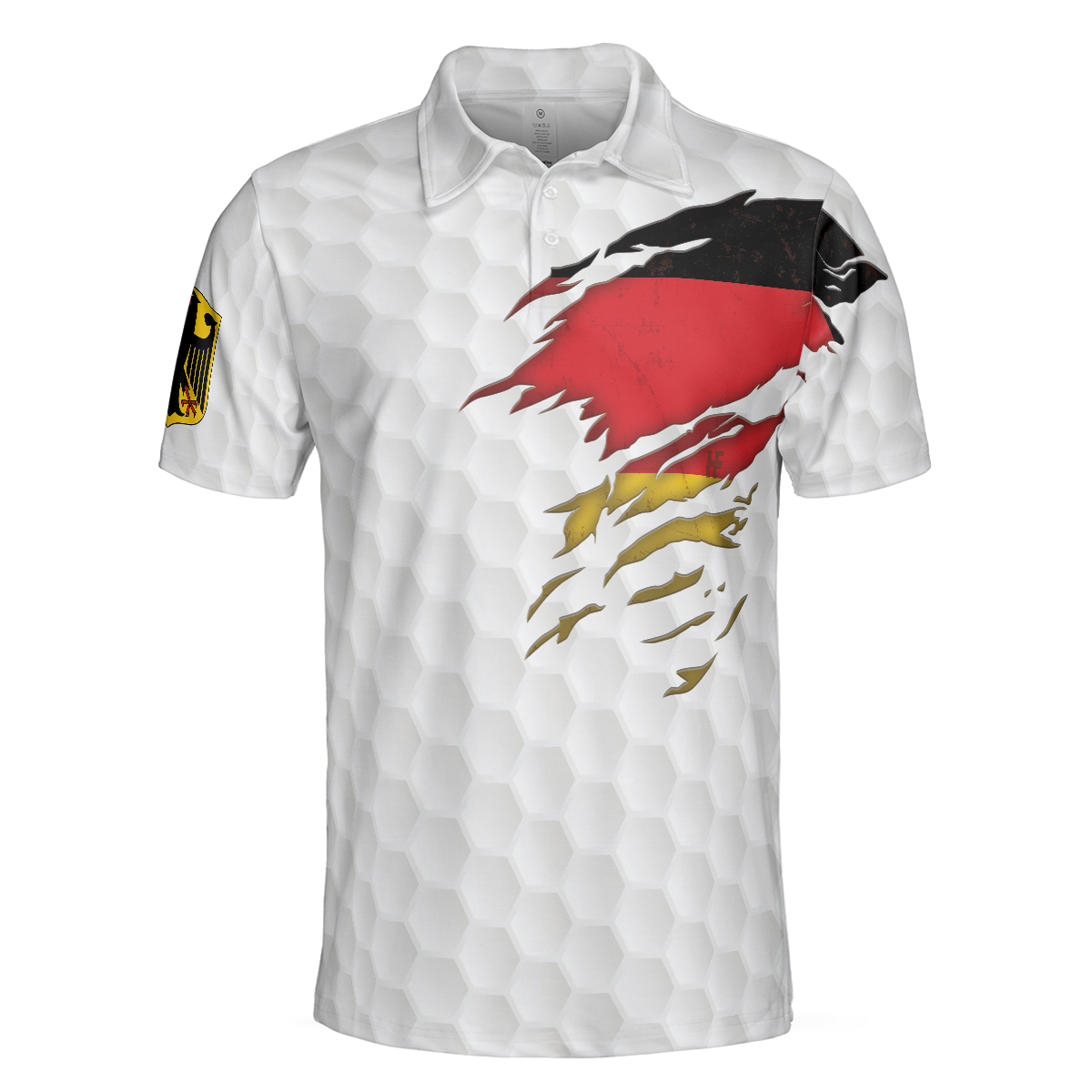 Golf Germany Flag Polo Shirt, White Golf Pattern Polo Shirt, German Golf Shirt For Men, Polo Shirt For Men, Best Gifts For Men Golfers